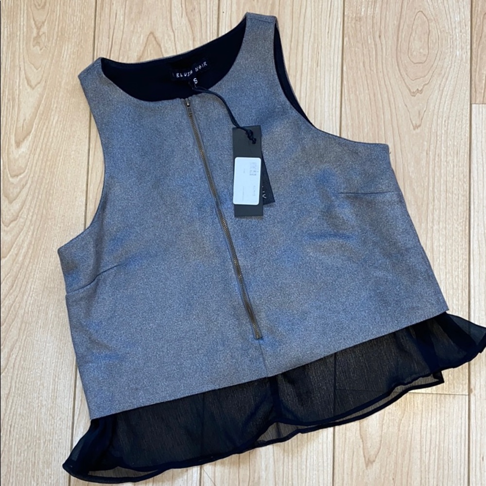 Suede crop vest